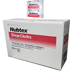 Nubtex Shop Cloths #313 - 13" x 13" (375 ct, 25 wipes/pk - 15 pks/case)